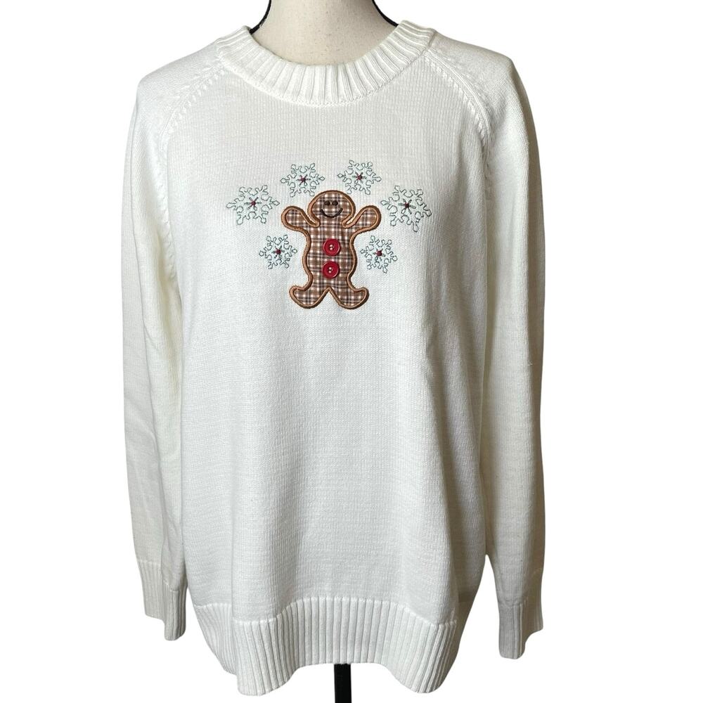 Artisans Apparel Vintage Gingerbread Christmas Sweater Size Large Cottagecore